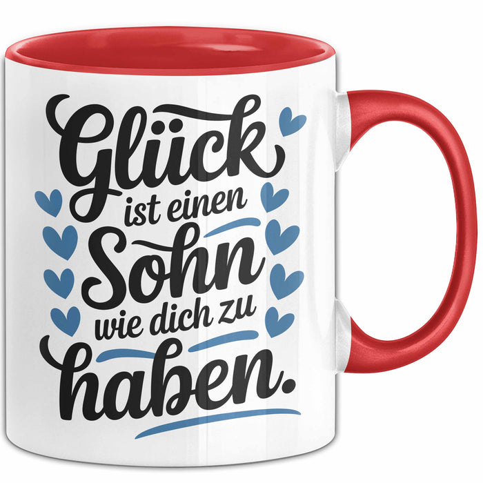 Sohn Tasse Geschenk Glueck Ist Einen Sohn Wie Dich Geschenkidee Mama Papa