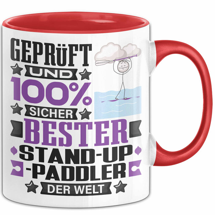 Stand-Up-Paddler Geschenk Lustiger Spruch für Stand-Up-Paddler Geschenkidee Bester Stand-Up-Paddler Der Welt Rot Trendation