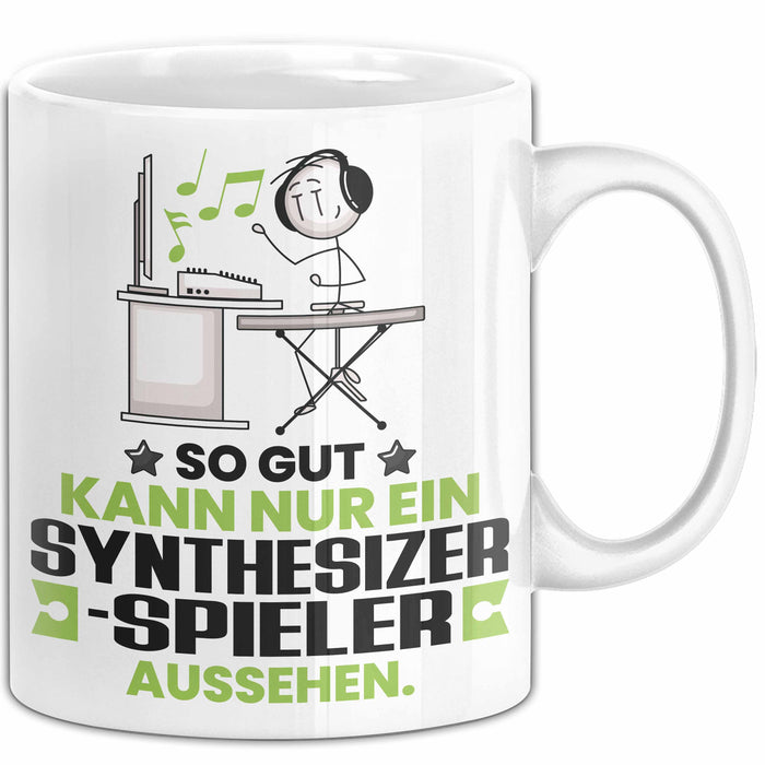 Synthesizer-Spieler Geschenk Tasse So Gut Kann Nur Ein Synthesizer-Spieler Aussehen Geschenkidee Kaffee-Becher Weiß Trendation