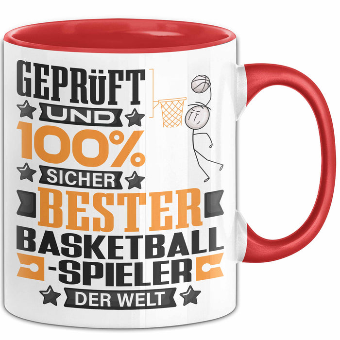Basketballspieler Geschenk Lustiger Spruch für Basketballspieler Geschenkidee Bester Basketballspieler Der Welt Rot Trendation
