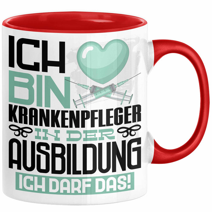 Krankenpfleger Ausbildung Tasse Geschenk Ich Bin Krankenpfleger In Der Ausbildung Ich Darf Das Geschenkidee Spruch Rot Trendation