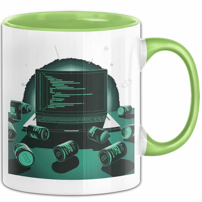 Software Entwickler Tasse Geschenk Lustige Geschenkidee Spruch Für Code Süchtige Grün Trendation