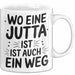 Jutta Tasse Geschenk Wo Eine Jutta Ist Ist Auch Ein Weg Geschenkidee Becher mit Name Weiß Trendation
