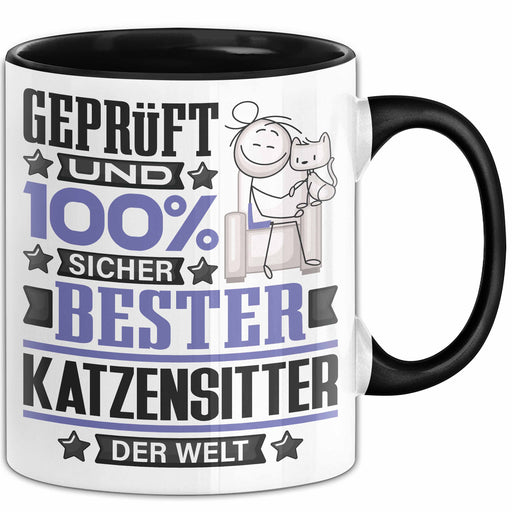 Katzensitter Geschenk Lustiger Spruch für Katzensitter Geschenkidee Bester Katzensitter Der Welt Schwarz Trendation