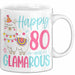 80er Geburtstag Tasse Geschenk Happy 80 And Glamarous Llama Alpaka Liebhaber Geschenkidee zum Geburtstag Weiß Trendation