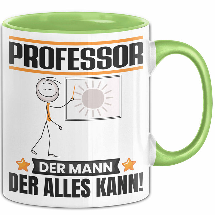 Professor Tasse Geschenk für Professor Der Mann Der Alles Kann Geschenkidee zum Geburtstag Grün Trendation