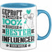 Influencer Geschenk Lustiger Spruch für Influencer Geschenkidee Bester Influencer Der Welt Blau Trendation