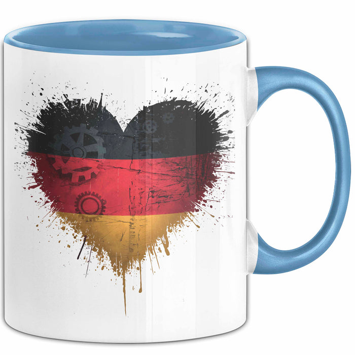 Deutschland Deutschlandflagge Herz Tasse Geschenk Lustige Geschenkidee Spruch Blau Trendation