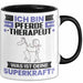 Pferdetherapeut Tasse Geschenk für Pferdetherapeut Geburtstag Lustiger Spruch Kaffee-Becher Was Ist Deine Superkraft Schwarz Trendation
