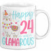 24er Geburtstag Tasse Geschenk Happy 24 And Glamarous Llama Alpaka Liebhaber Geschenkidee zum Geburtstag Weiß Trendation