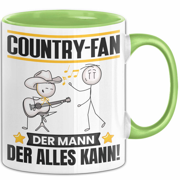 Country-Fan Tasse Geschenk für Country-Fan Der Mann Der Alles Kann Geschenkidee zum Geburtstag Grün Trendation