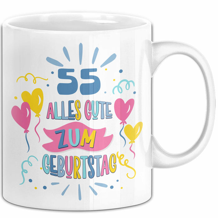 55. Geburtstag Tasse Geschenk Männer Frauen Lustig Alles Gute Zum Geburtstag 55er Geburtstags Grüße Geschenkidee Weiß Trendation