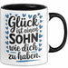 Sohn Tasse Geschenk Glueck Ist Einen Sohn Wie Dich Geschenkidee Mama Papa Schwarz Trendation