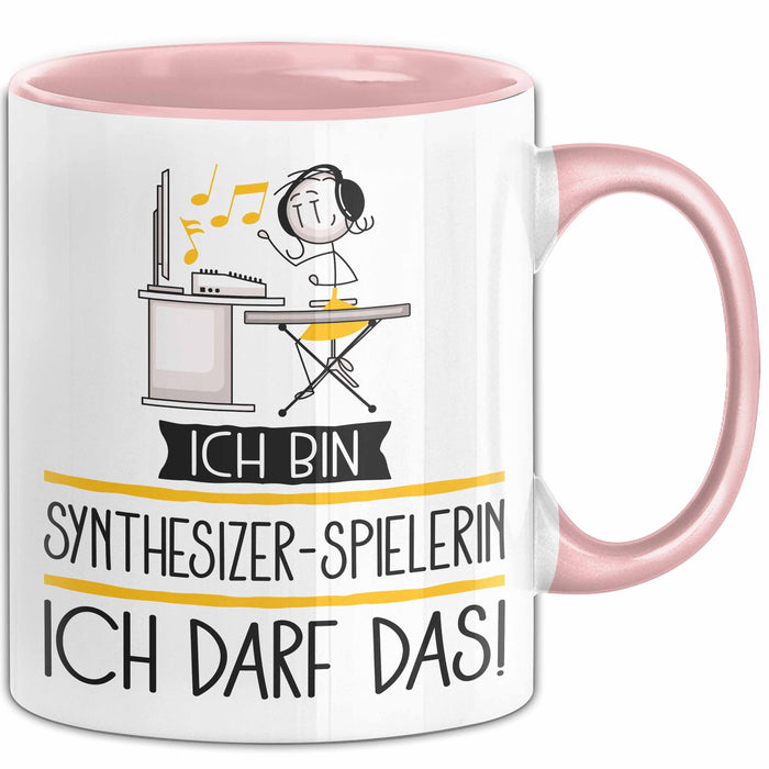 Geschenk für Synthesizer-Spielerin Tasse Lustige Geschenkidee Geburtstag Ich Bin Synthesizer-Spielerin Ich Darf Das Rosa Trendation
