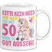 50. Geburtstag Tasse Frauen Geschenk Bitte Nur Kein Neid Nur Weil Ich mit 50 Noch So Gut Aussehe Mama Oma Weiß Trendation