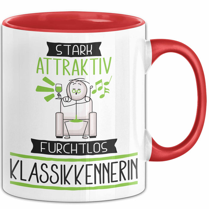 Klassikkennerin Tasse Geschenk Becher Stark Attraktiv Furchtlos Klassikkennerin Lustige Geschenkidee Rot Trendation