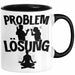 Yoga Tasse Geschenk für Yogalehrer Männer Geschenkidee Problem und Lösung Yoga Schwarz Trendation