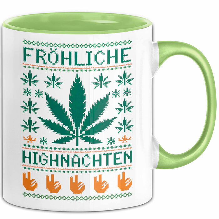 Weihnachts Weed Tasse Geschenk Lustige Geschenkidee Fröhliche Highnachten