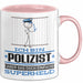 Polizist Geschenk Tasse Ich Bin Polizist Aber Sag Doch Einfach Superheld Lustige Geschenkdiee für Polizist Kaffee-Becher Rosa Trendation