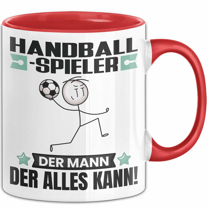 Handballspieler Tasse Geschenk für Handballspieler Der Mann Der Alles Kann Geschenkidee zum Geburtstag Rot Trendation