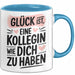 Office Arbeitskollege Tasse Geschenk Lustige Geschenkidee Spruch Glück Ist, Eine Kollegin Wie Dich Zu Haben Blau Trendation