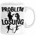 Fußballer Tasse Geschenk für Fußballspieler Männer Geschenkidee Problem und Lösung Fussball Spielen Weiß Trendation