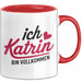 Katrin Tasse Geschenk Ich Bin Vollkommen Katrin Geschenkidee Geburtstag Rot Trendation