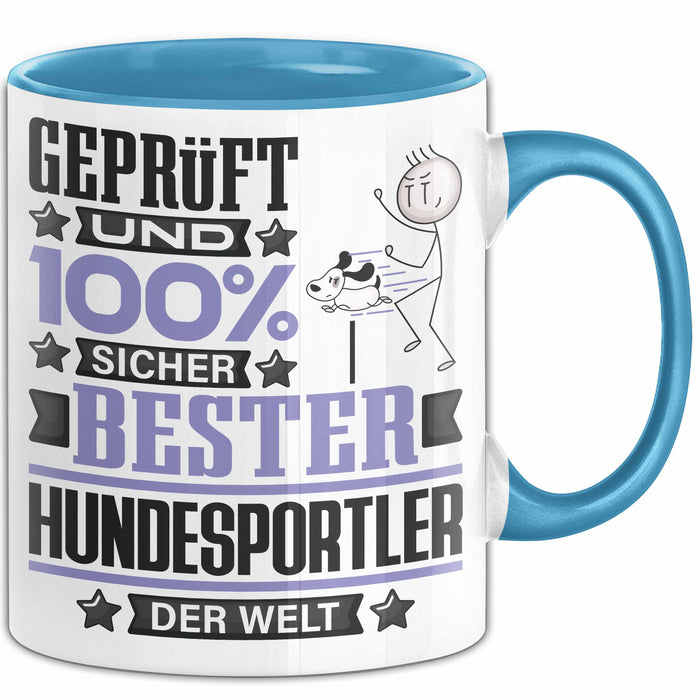 Hundesportler Geschenk Lustiger Spruch für Hundesportler Geschenkidee Bester Hundesportler Der Welt Blau Trendation