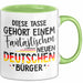 Deutschland Deutscher Bürger Tasse Becher Geschenk Lustige Geschenkidee Spruch Diese Tasse Gehört Einem Fantastischen Neuen Deutschen Burger Grün Trendation