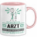 Arzt Geschenk Tasse Ich Bin Arzt Aber Sag Doch Einfach Superheld Lustige Geschenkdiee für Arzt Kaffee-Becher Rosa Trendation