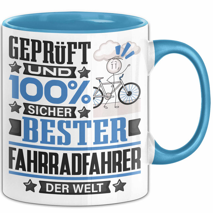 Fahrradfahrer Geschenk Lustiger Spruch für Fahrradfahrer Geschenkidee Bester Fahrradfahrer Der Welt Blau Trendation