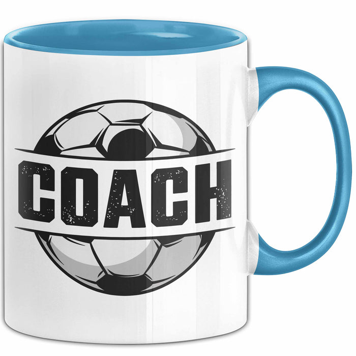 Fußballtrainer Fußballmannschaft Tasse Geschenk Lustige Geschenkidee Spruch Football Trainer Blau Trendation
