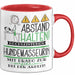 Hundemasseurin Tasse Geschenk Lustig Abstand Halten Hochleistungs-Hundemasseurin Mit Drang Zur Perfektion Bei Der Arbeit Rot Trendation
