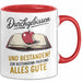Schüler Abschluss Tasse Geschenk Lustige Geschenkidee Spruch Durchgebissen Und Bestanden Rot Trendation