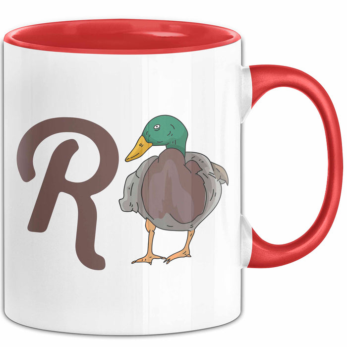 Rentner Pensionär Sarkasmus Ente Tasse Geschenk Lustige Geschenkidee Spruch Rot Trendation