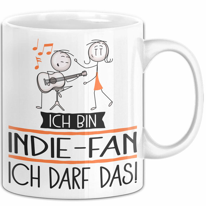 Geschenk für Indie-Fan Tasse Lustige Geschenkidee Geburtstag Ich Bin Indie-Fan Ich Darf Das Weiß Trendation