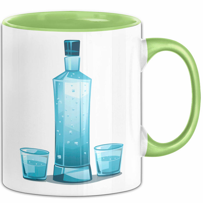 Wodka Trinker Tasse Geschenkidee für Spirituosen Liebhaber Grün Trendation