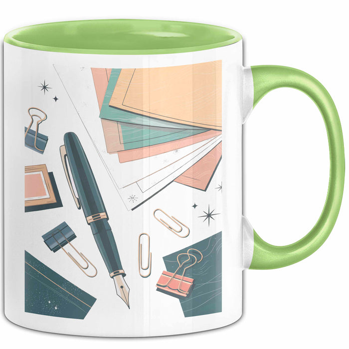 Schreibwaren Nerd Tasse Geschenk Lustige Geschenkidee Spruch Für Papier Liebhaber Grün Trendation