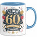 60. Geburtstag Tasse Geschenkidee Das Leben Beginnt Mit 60 Blau Trendation