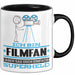 Filmfan Geschenk Tasse Ich Bin Filmfan Aber Sag Doch Einfach Superheld Lustige Geschenkdiee für Filmfan Kaffee-Becher Schwarz Trendation
