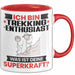 Trekking-Enthusiast Tasse Geschenk für Trekking-Enthusiast Geburtstag Lustiger Spruch Kaffee-Becher Was Ist Deine Superkraft Rot Trendation