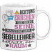 Segellehrer Geschenk Tasse Lustiger Spruch Erheben Sie Sich Der Segellehrer Betritt den Raum Weiß Trendation