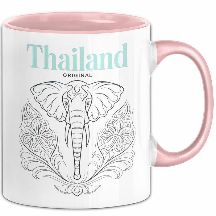 Bangkok Thailand Elefant Tasse Geschenk Lustige Geschenkidee Spruch Rosa Trendation