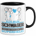Schwager Geschenk Tasse Ich Bin Schwager Aber Sag Doch Einfach Superheld Lustige Geschenkdiee für Schwager Kaffee-Becher Schwarz Trendation