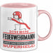 Feuerwehrmann Geschenk Tasse Ich Bin Feuerwehrmann Aber Sag Doch Einfach Superheld Lustige Geschenkdiee für Feuerwehrmann Kaffee-Becher Rosa Trendation
