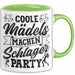 Schlager Tasse Geschenk Frauen Coole Mädels Machen Schlager Party Becher Grün Trendation