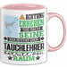 Tauchlehrer Geschenk Tasse Lustiger Spruch Erheben Sie Sich Der Tauchlehrer Betritt den Raum Rosa Trendation