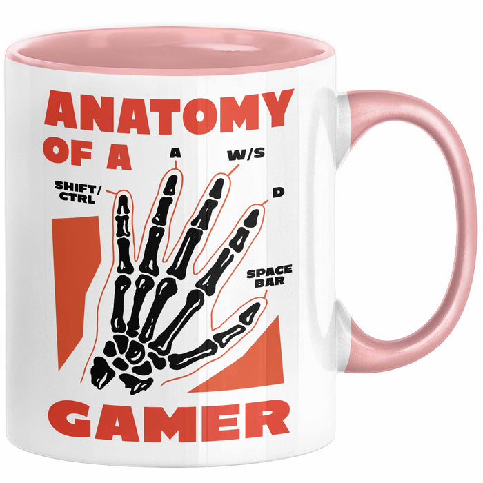 Gamer Geschenk Tasse Anatomy Of A Gamer Zocker Lustige Geschenkidee Rosa Trendation
