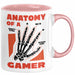 Gamer Geschenk Tasse Anatomy Of A Gamer Zocker Lustige Geschenkidee Rosa Trendation