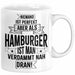 Hamburg Tasse Fan Hamburger Geschenkidee Spruch Niemand Ist Perfekt Aber Als Hamburger Ist Man Verdammt Nah Dran Kaffee-Becher Weiß Trendation